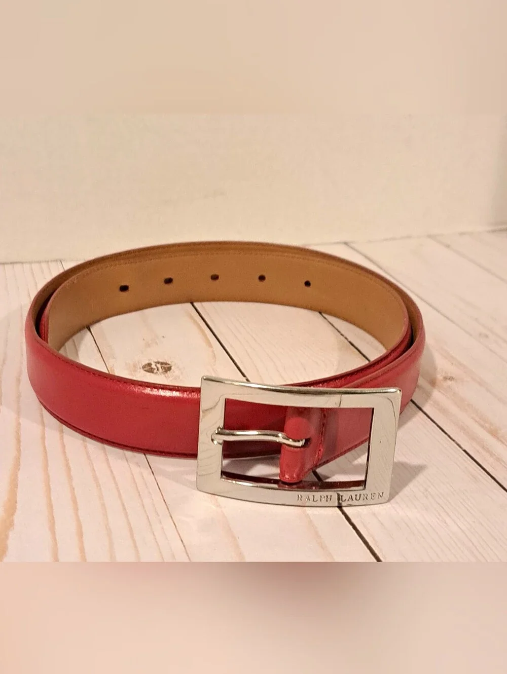 Ralph Lauren Red Leather Belt